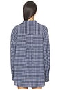 view 4 of 6 CHEMISE THE PAX CHECK in Navy & White