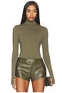 view 1 of 4 Tulsa Slinky Turtleneck Top in Khaki