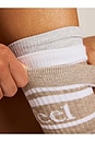 view 5 of 6 Feel Good Varsity Sock 3 Pack in Toast