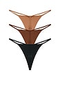 view 2 of 2 Glace String Thong 3 Pack in Praline
