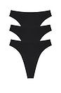 view 1 of 8 Base High Thong 3-pack in Black