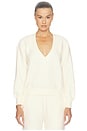 view 1 of 4 Waffle Knit Deep V in Cream