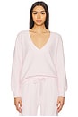 view 1 of 7 Waffle Knit Deep V Pullover in Puff