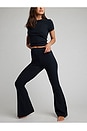 view 2 of 9 Pointelle Flare Pant in Black