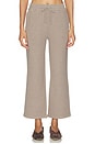view 1 of 6 Waffle Knit Cropped Track Pant in Mink