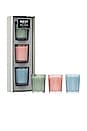 view 1 of 2 Wellness Votive Trio Set in Wild Mint & Eucalyptus, Himalayan Salt & Rosewater and Driftwood & Chamomile in Wild Mint & Eucalyptus, Himalayan Salt & Rosewater, and Driftwood & Chamomile