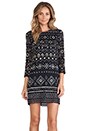 view 1 of 4 Lace Stitch Dress in Navy & Black