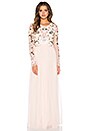 view 2 of 6 Floral Cluster Embellished Gown in Ballet Pink