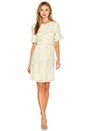 view 1 of 4 Linear Motif Embellished Dress in Lemon