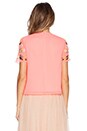 view 3 of 4 Summer Garden Sequin Top in Fluro Coral