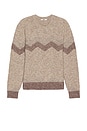 view 1 of 3 Intarsia Zig Zag Crew Neck Sweater in Sand