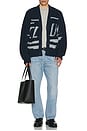 view 4 of 4 Fuzzy Club Cardigan in Navy