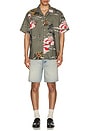 view 4 of 4 Sativa Print Short Sleeve Shirt in Military