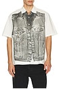view 3 of 4 Digital Biker Shirt in Grayscale