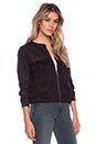 view 3 of 4 Bomber Jacket in Sueded Black