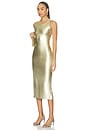 view 2 of 4 Gold Metallic Ribbed Dress in Gold