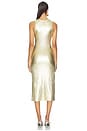 view 3 of 4 Gold Metallic Ribbed Dress in Gold