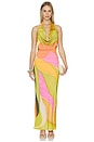 view 2 of 3 Green Abstract Sabine Dress in Multi