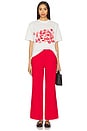 view 5 of 6 Scallop Detail Wide Leg in Red