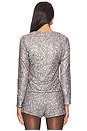 view 3 of 5 Alexa Sequin Cardigan in Gunmetal