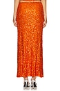 view 4 of 6 Rust Sequin Dorris Skirt in Orange