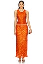 view 5 of 6 Rust Sequin Dorris Skirt in Orange