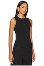 view 2 of 4 Studded Button Tank in Black