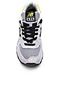 view 4 of 6 574 NB Core Plus Sneaker in Light Grey Blue & Limeade