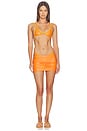 view 5 of 6 Latex Splash Mini Skirt in Orange