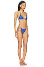 view 2 of 3 Latex Splash Matte Triangle Bikini Set in Cobalt