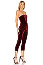 view 2 of 3 x REVOLVE Velvet Strapless Jumpsuit in Burgundy