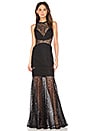 view 1 of 4 Lace Cutaway Gown in Black