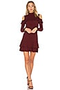 view 1 of 3 Rib Knit Ruffle Mini Dress in Burgundy