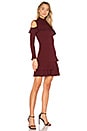 view 2 of 3 Rib Knit Ruffle Mini Dress in Burgundy