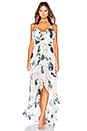 view 1 of 3 ROBE MAXI BLUE ROSE in Blue Rose
