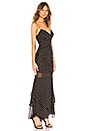 view 2 of 3 Polka Dot Drawstring Layered Gown in Black