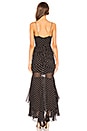 view 3 of 3 Polka Dot Drawstring Layered Gown in Black