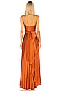 view 4 of 4 Silk Charmeuse Tie Front Maxi in Deep Orange