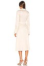view 3 of 3 Perle Tie Front Long Sleeve Midi Dress with Collar in Coconut Cream