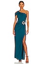 view 1 of 3 Cory Asymmetric Twist Gown with Ring in Jade