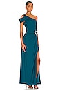 view 2 of 3 Cory Asymmetric Twist Gown with Ring in Jade
