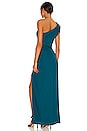 view 3 of 3 Cory Asymmetric Twist Gown with Ring in Jade