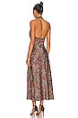 view 3 of 3 Aline Cross Over Halter Midi Dress with Side Gather in Water Snake Print