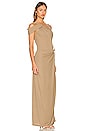 view 2 of 3 Cory Asymmetric Twist Gown with Ring in Latte