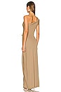 view 3 of 3 Cory Asymmetric Twist Gown with Ring in Latte