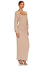 view 3 of 4 Alixia Mixed Rib Knit Long Sleeve Midi Dress Set in Fog