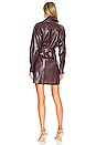 view 3 of 3 Ashton Python Vegan Leather Drop Shoulder Mini Dress with Belt in Sangria