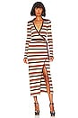 view 1 of 3 Serilda Collar Midi Dress in Rose Multi Stripe