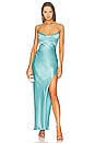 view 1 of 3 Ariah Cowl Draped Midi Dress in Clear Blue