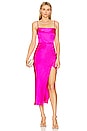 view 1 of 4 Skyler Draped Midi Dress in Electric Pink
